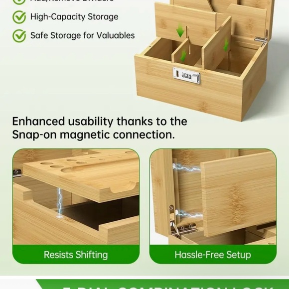 Large 10” lockbox Stash-box w Accessories - Picture 2 of 4